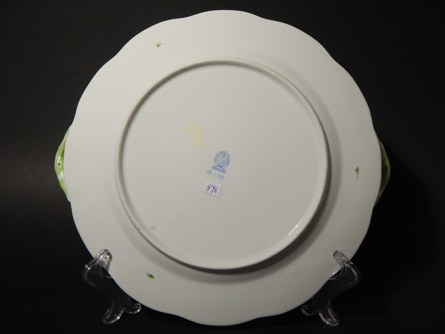 PREZIOSO HEREND VASSOIO CON MANICI PORCELLANA BOUQUET DE FLEURS