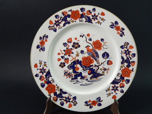 VINTAGE PIATTO PORCELLANA INGLESE MARCHIO AYNSLEY POLICROMO UCCELLO PARADISO