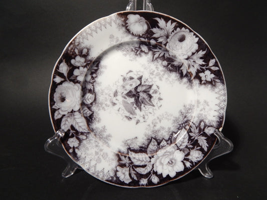 ANTICO PIATTO CERAMICA DISEGNO JARDINIERE VILLEROY & BOCH FINE '800 difetto 1147