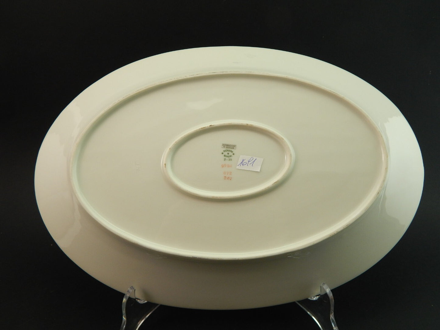 ANTICO PREZIOSO VASSOIO OVALE IMPERO PORCELLANA RICHARD GINORI DOCCIA DEL 1939