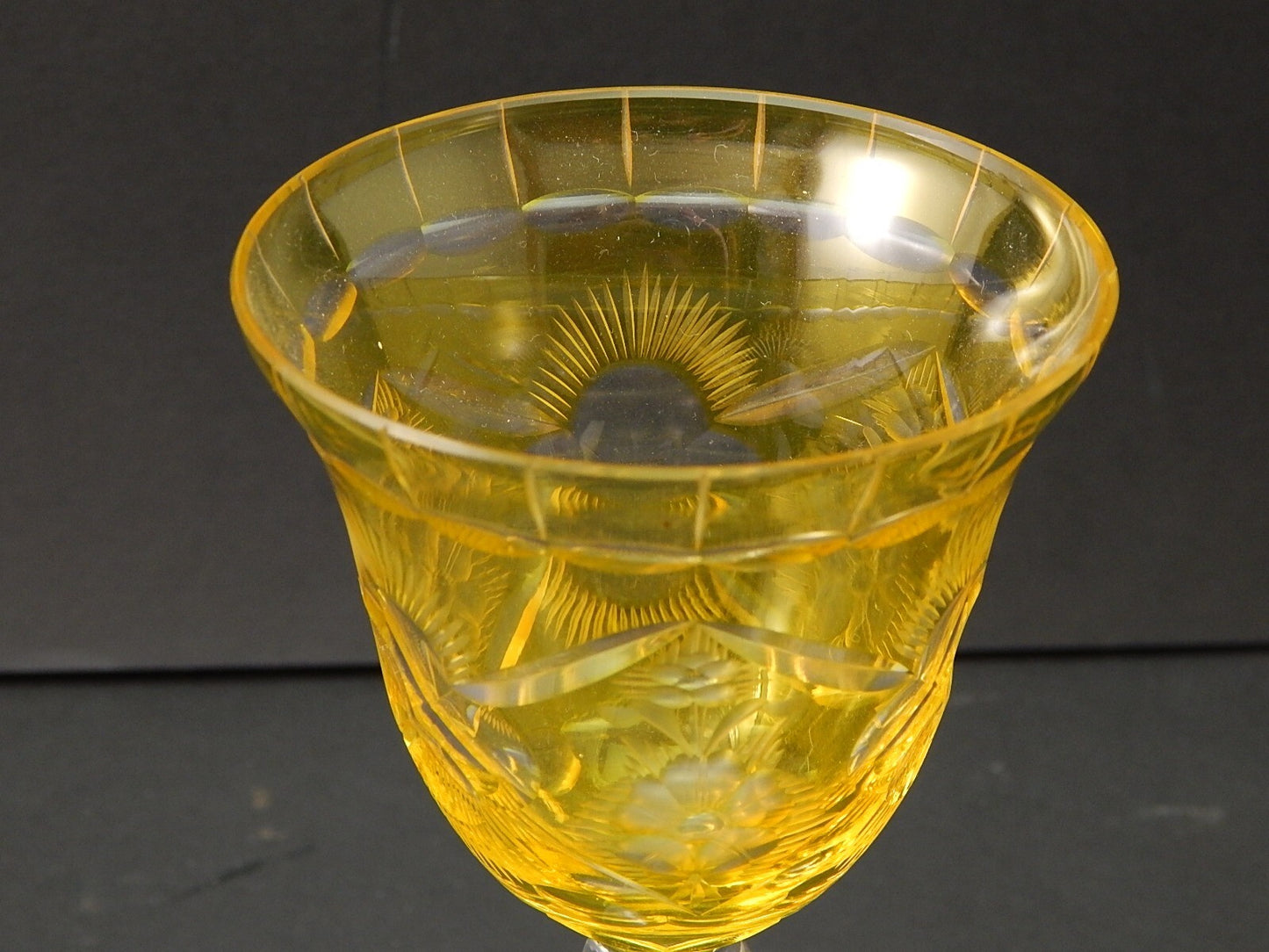 PREZIOSO VINTAGE BICCHIERE CALICE CRISTALLO BOEMIA MOLATO A1050