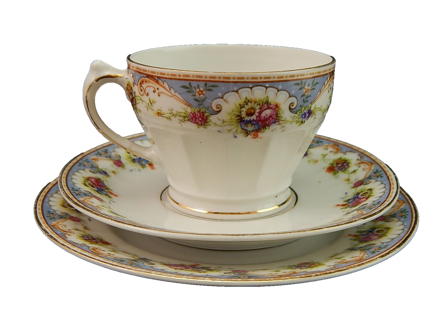 ANTICO ART DECO TRIO TAZZA TE' PORCELLANA CARL TIELSCH ALTWASSER SILESIA 1930