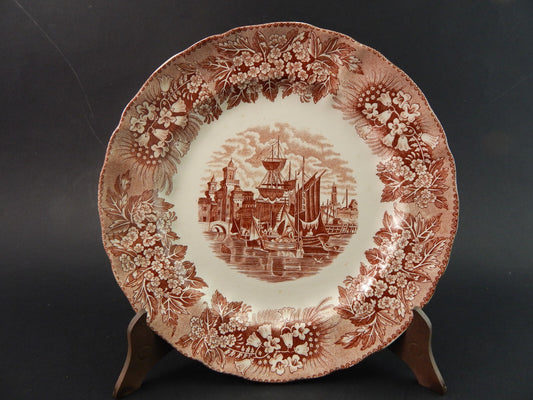 ANTICO PIATTO SEMI PORCELLANA RICHARD CERAMICHE MILANO DECORO FERRARA #1789