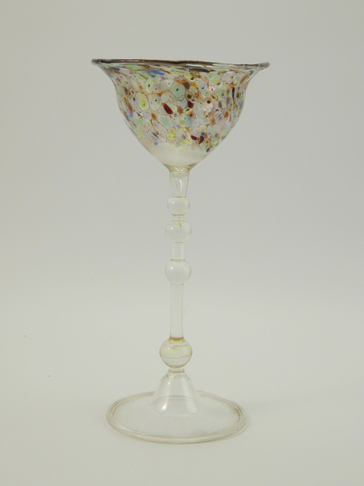 ANTICO RARISSIMO CALICE MURANO VETRO SOFFIATO ARTISTICO COLLEZIONE CM 22