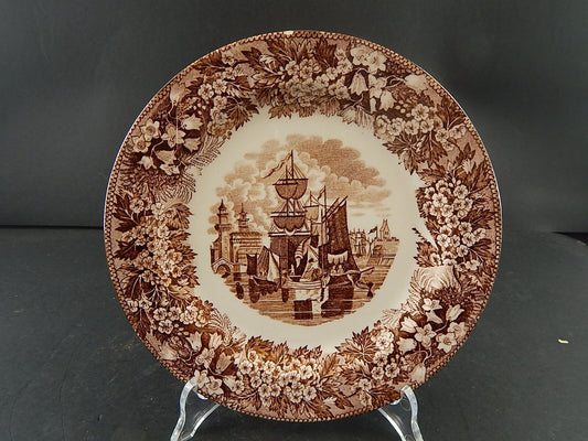 ANTICO PIATTO SEMI PORCELLANA RICHARD MILANO DECORO FERRARA META' 800 #A22