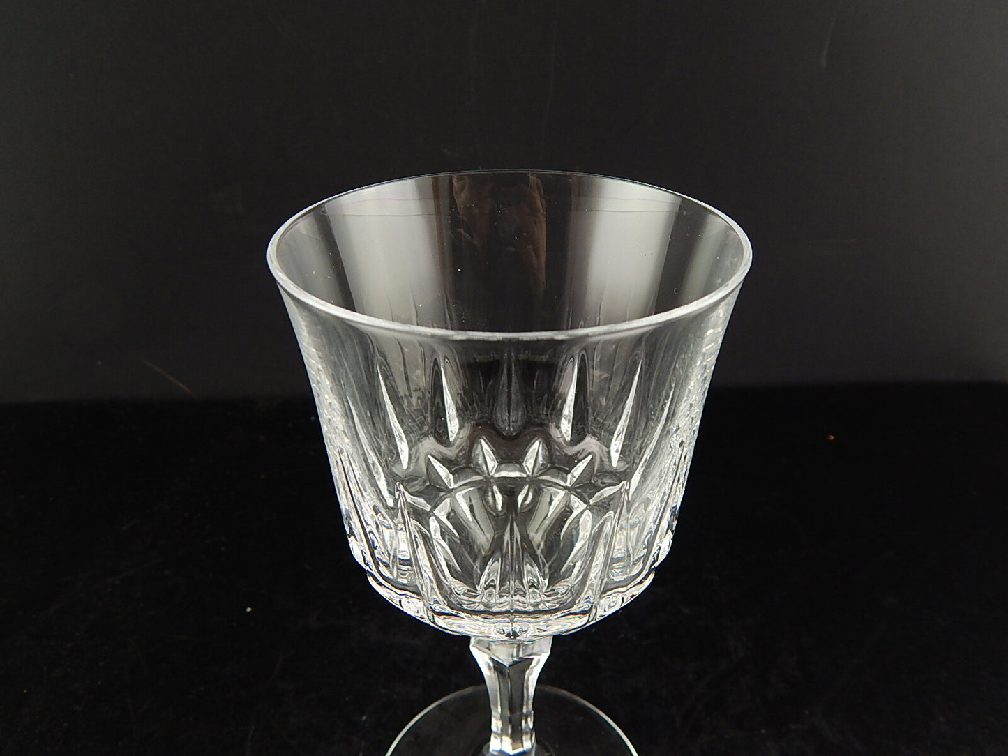 ANTICO ELEGANTE ART DECO SERVIZIO 6 BICCHIERI CALICI CRISTALLO BOEMIA MOLATI