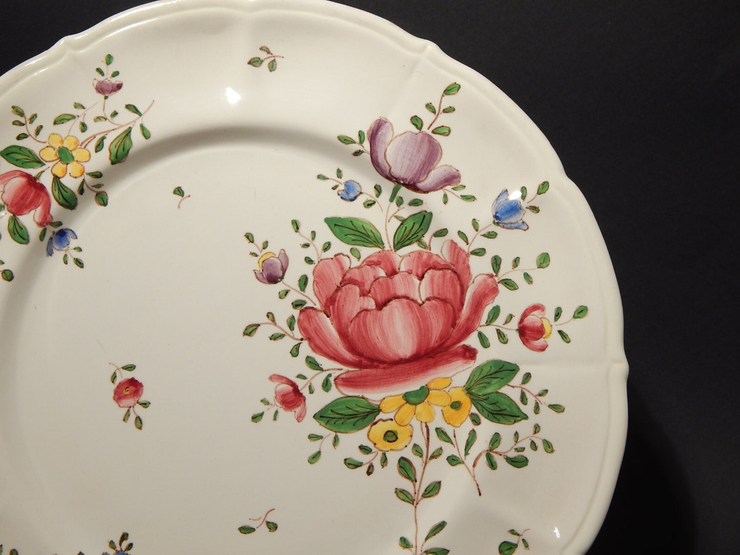 VINTAGE RARO VASSOIO MAIOLICA CERAMICA PAGANI VECCHIA LODI DIPINTO MANO