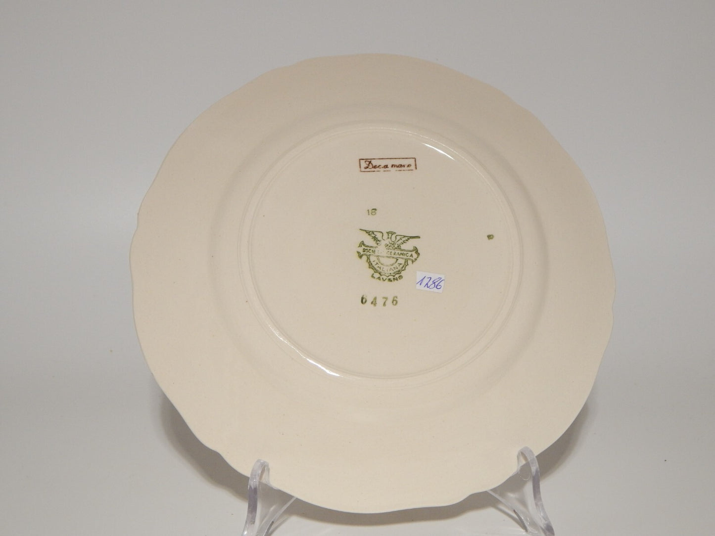 ANTICO PIATTO PI ANO CERAMICA S.C.I. LAVENO ANDLOVIZ PERIODO PAESAGGIO DIPINTO