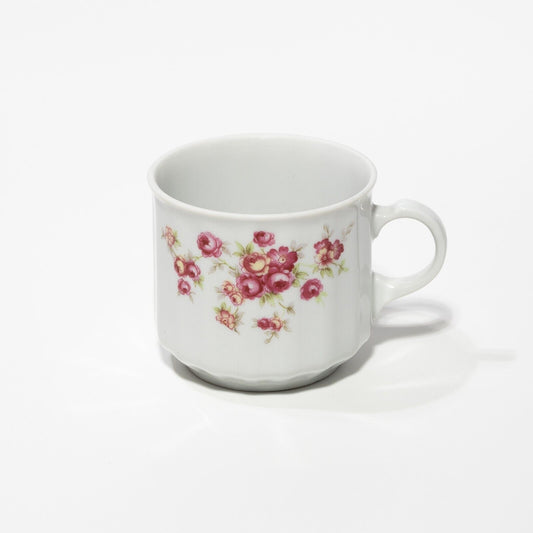 VINTAGE TAZZA TÈ PORCELLANA BIANCA E ROSELLINE BAVARIA SELTMANN WEIDEN W GERMANY