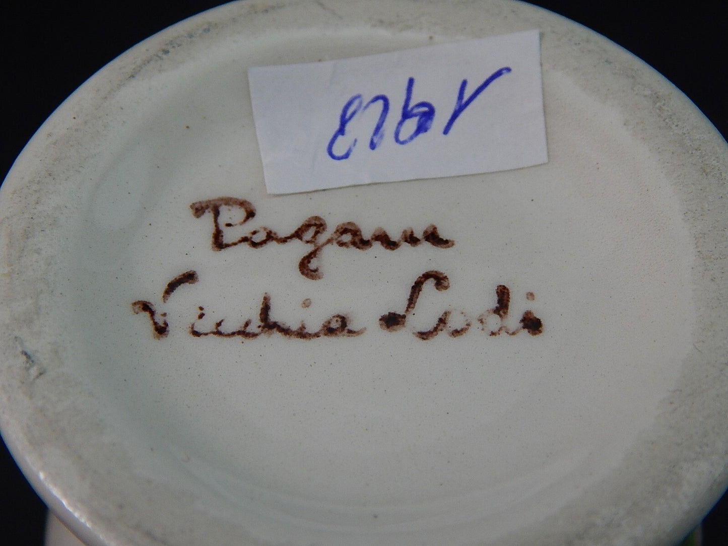 VINTAGE ALBARELLO VASO MAIOLICA CERAMICA PAGANI VECCHIA LODI DIPINTO MANO #1928