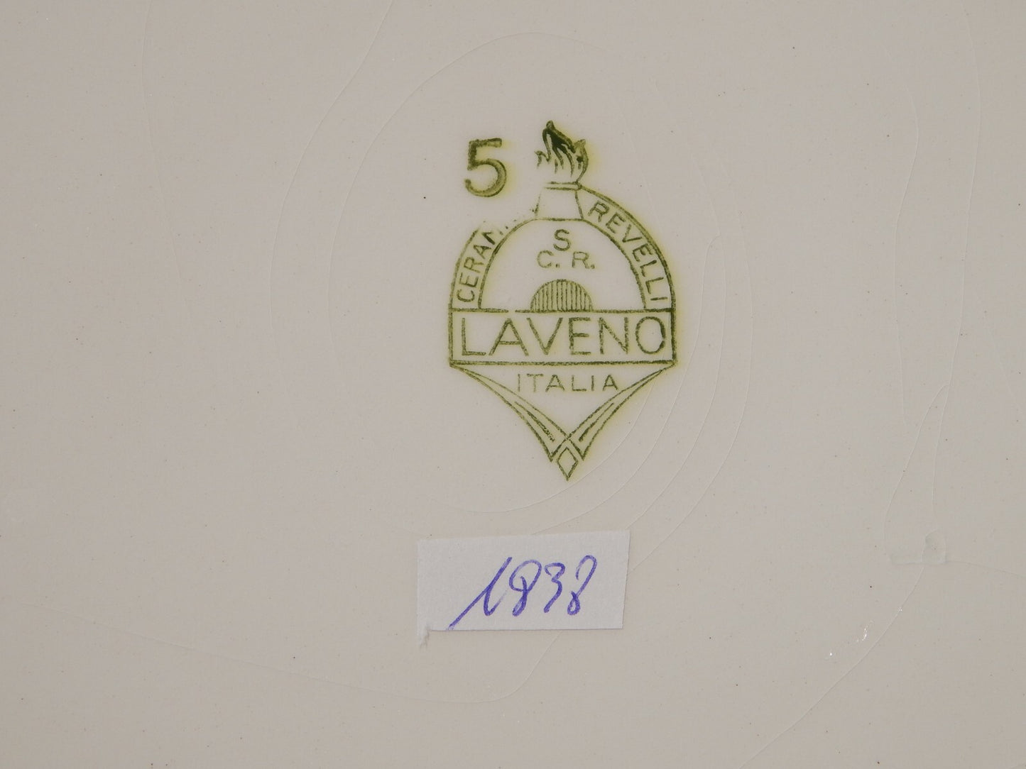 ANTICO ART DECO' VASSOIO SOCIETÀ CERAMICA REVELLI LAVENO FASCIA ARANCIO