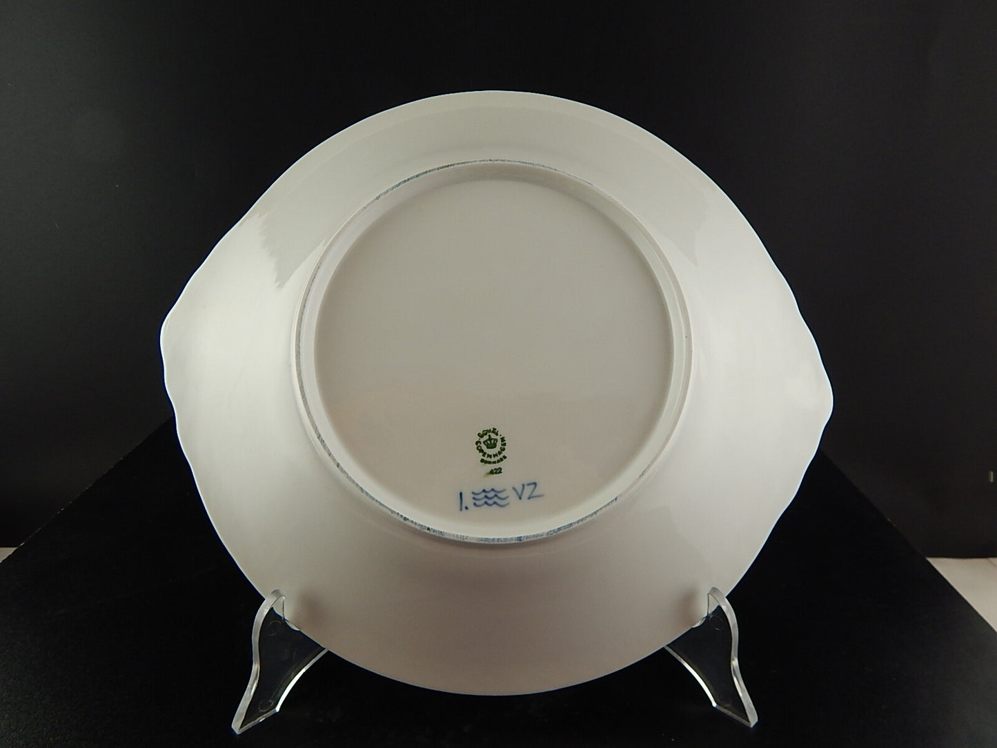 ROYAL COPENHAGEN PORCELLANA BLUE FLUTED HALF LACE PREZIOSO PIATTO PORTATA 422