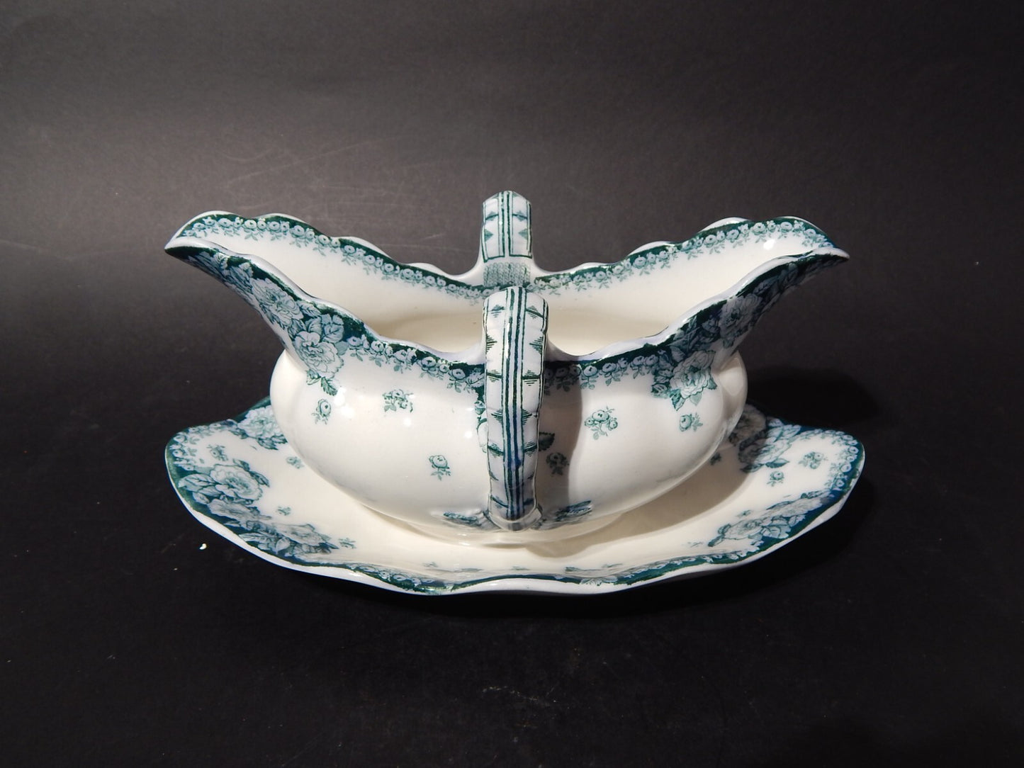 ANTICA RARA SALSIERA PORCELLANA INGLESE FURNIVALS FINE 800 ENGLISH ROSE