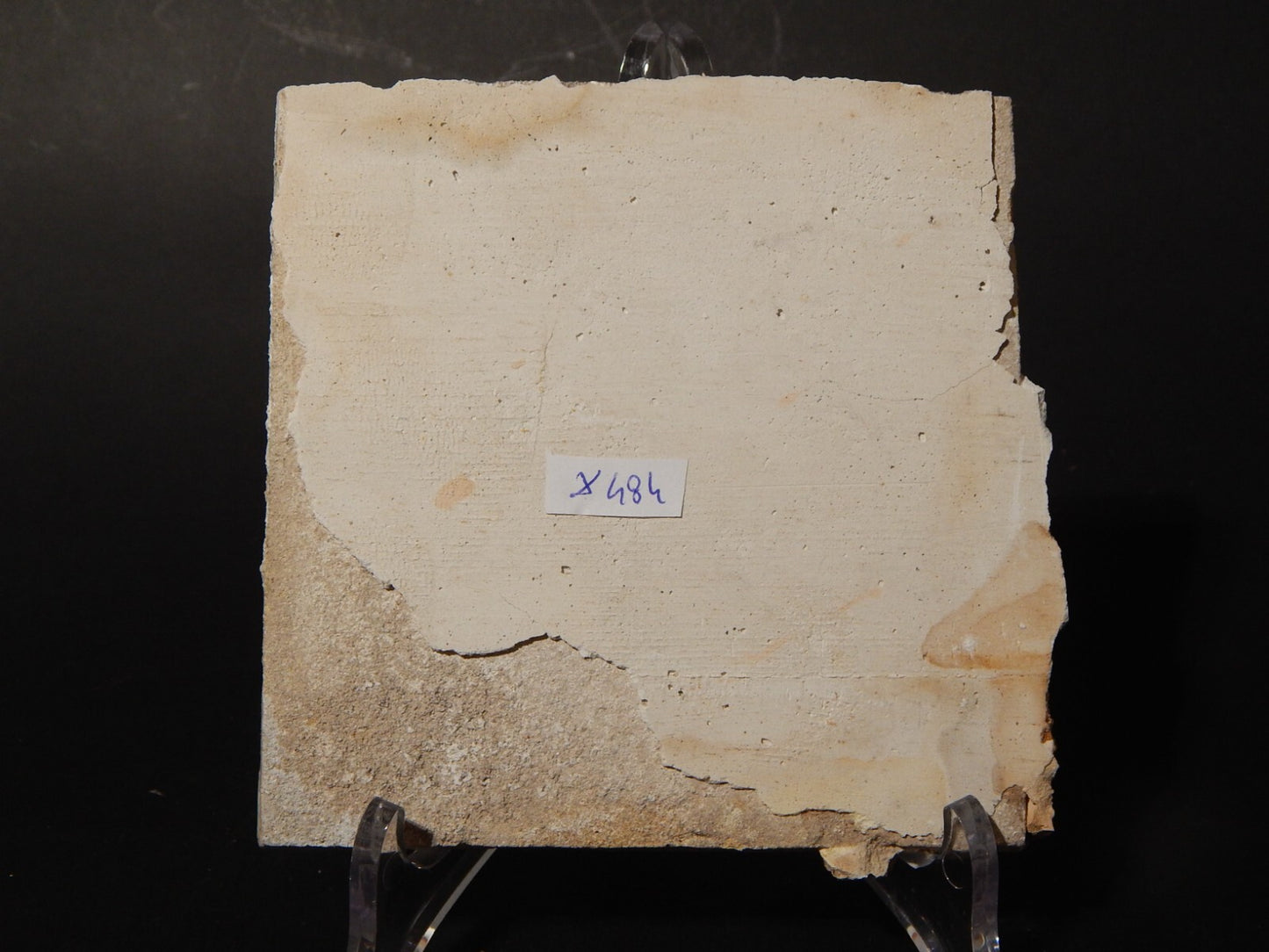 ANTICA PIASTRELLA MATTONELLA CERAMICA DELFT DEL 1700 DECORO AL MANGANESE (484)