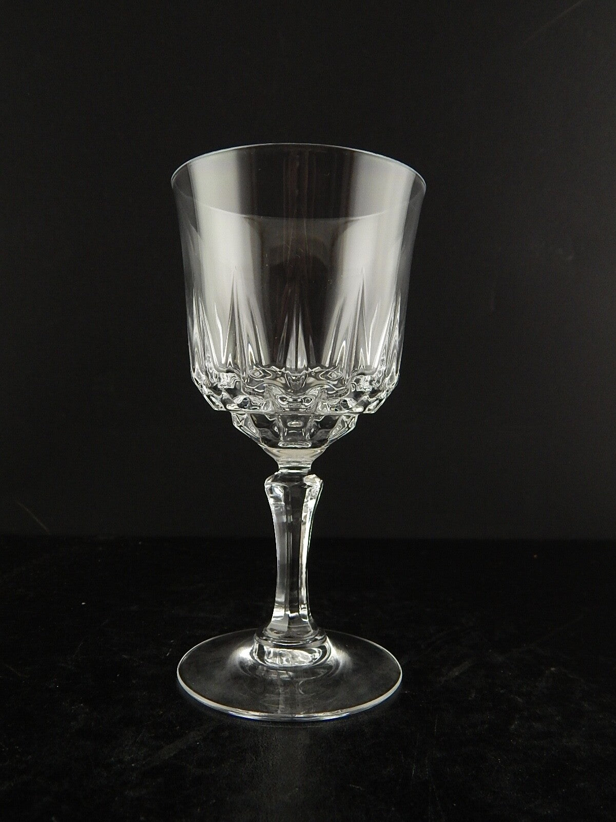 ANTICO ELEGANTE ART DECO SERVIZIO 6 BICCHIERI CALICI CRISTALLO BOEMIA MOLATI