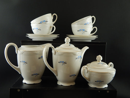 PREZIOSO ANTICO ART DECO SERVIZIO TE' PORCELLANA ZEH SCHERZER BAVARIA