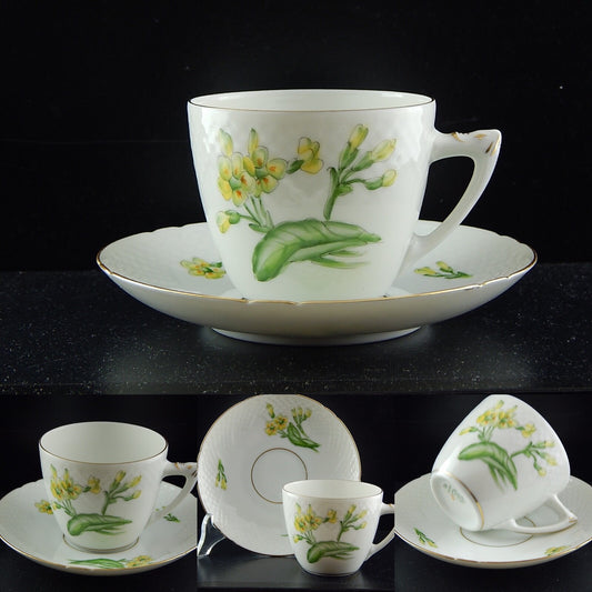 ROYAL COPENHAGEN BING&GRONDAHL SERVIZIO DA 6 PORCELLANA PRIMULE TÈ O CAFFÈ