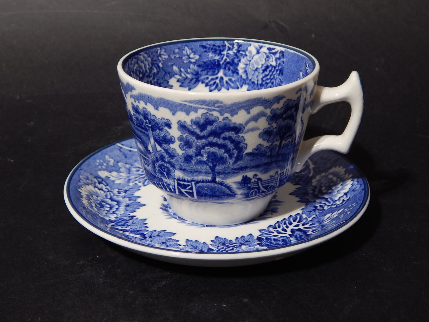 ANTICA TAZZA CERAMICA POTTERY ENOCH WOOD&SONS DECORO ENGLISH SCENERY X563