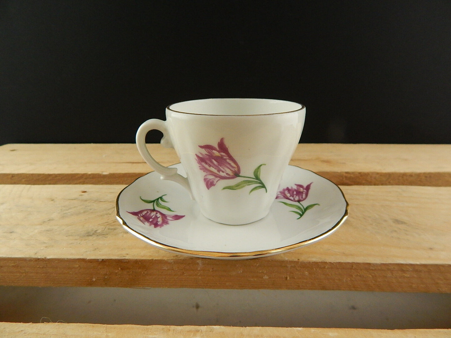 VINTAGE PREZIOSA PORCELLANA TAZZINA CAFFÈ E PIATTINO RICHARD GINORI