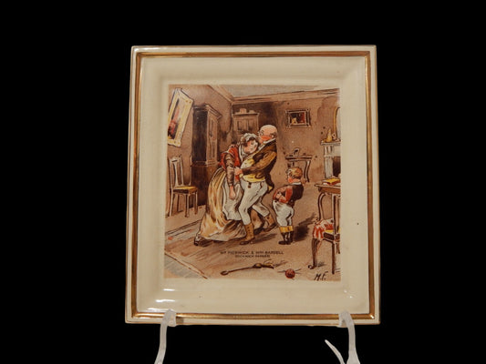 PLACCA O VASSOIO CERAMICA ANTICA HANLEY STAFFORDSHIRE PICKWICK PAPERS DICKENS