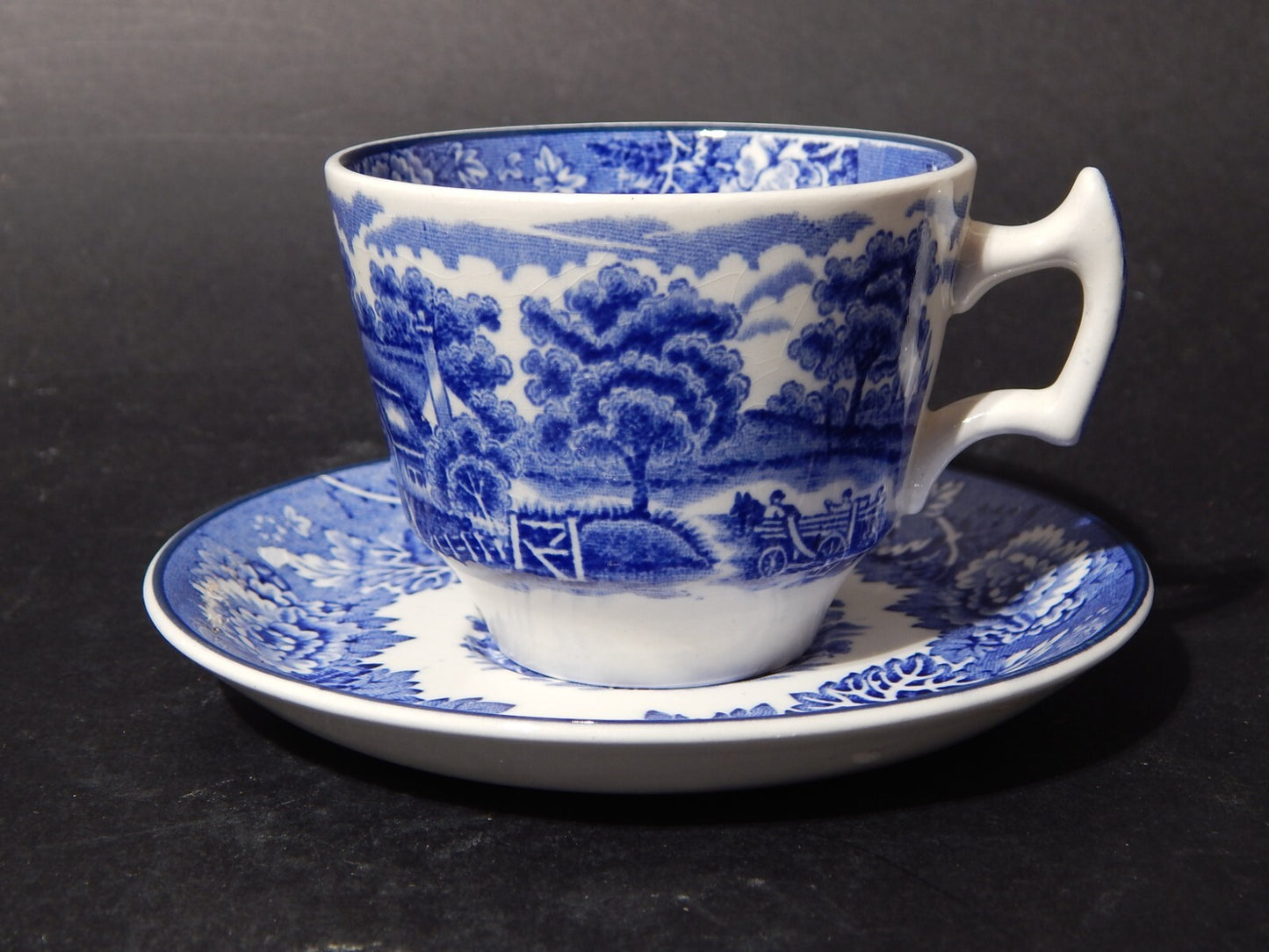 ANTICA TAZZA CERAMICA POTTERY ENOCH WOOD&SONS DECORO ENGLISH SCENERY X563