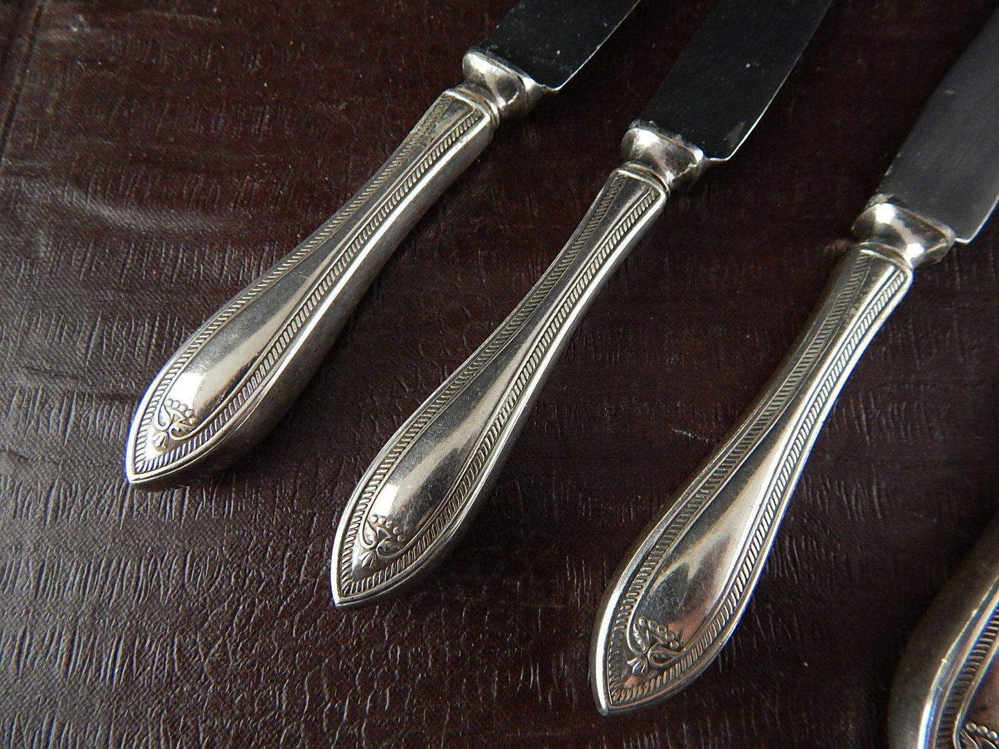 ANTICO SET 6 COLTELLI DESSERT SILVER PLATED GEORGE IBBERSON & CO SHEFFIELD 1920
