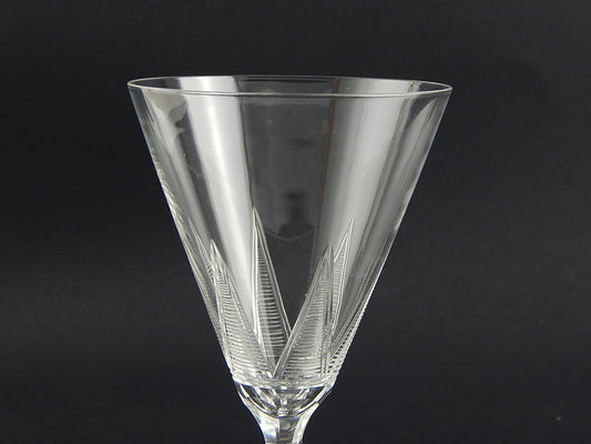 ANTICO BICCHIERE CALICE CRISTALLO INCISO PUNTA DIAMANTE EPOCA ART DECO