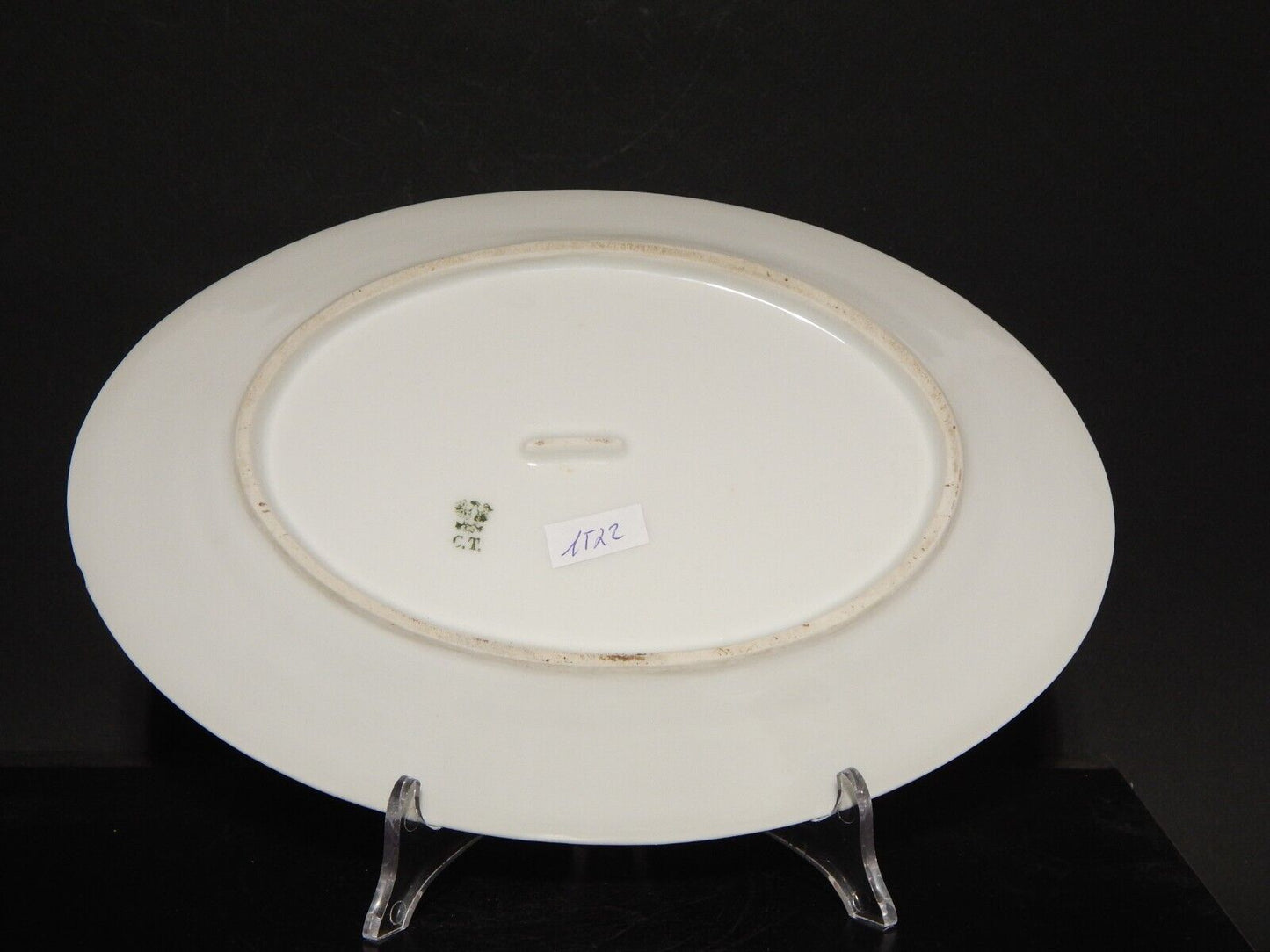 ANTICA PREZIOSA PORCELLANA VASSOIO IMPERO C. TIELSCH ALTWASSER FINE 800 DIFETTO