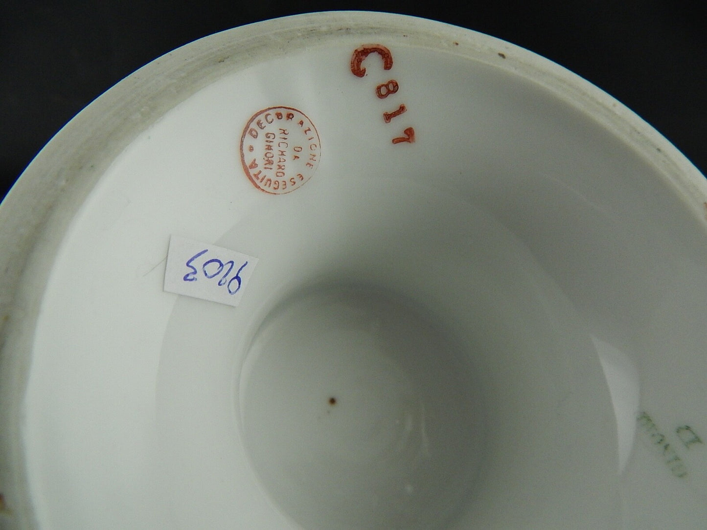 ANTICA ALZATA O FRUTTIERA PORCELLANA GINORI DOCCIA ETA' LIBERTY DIFETTO