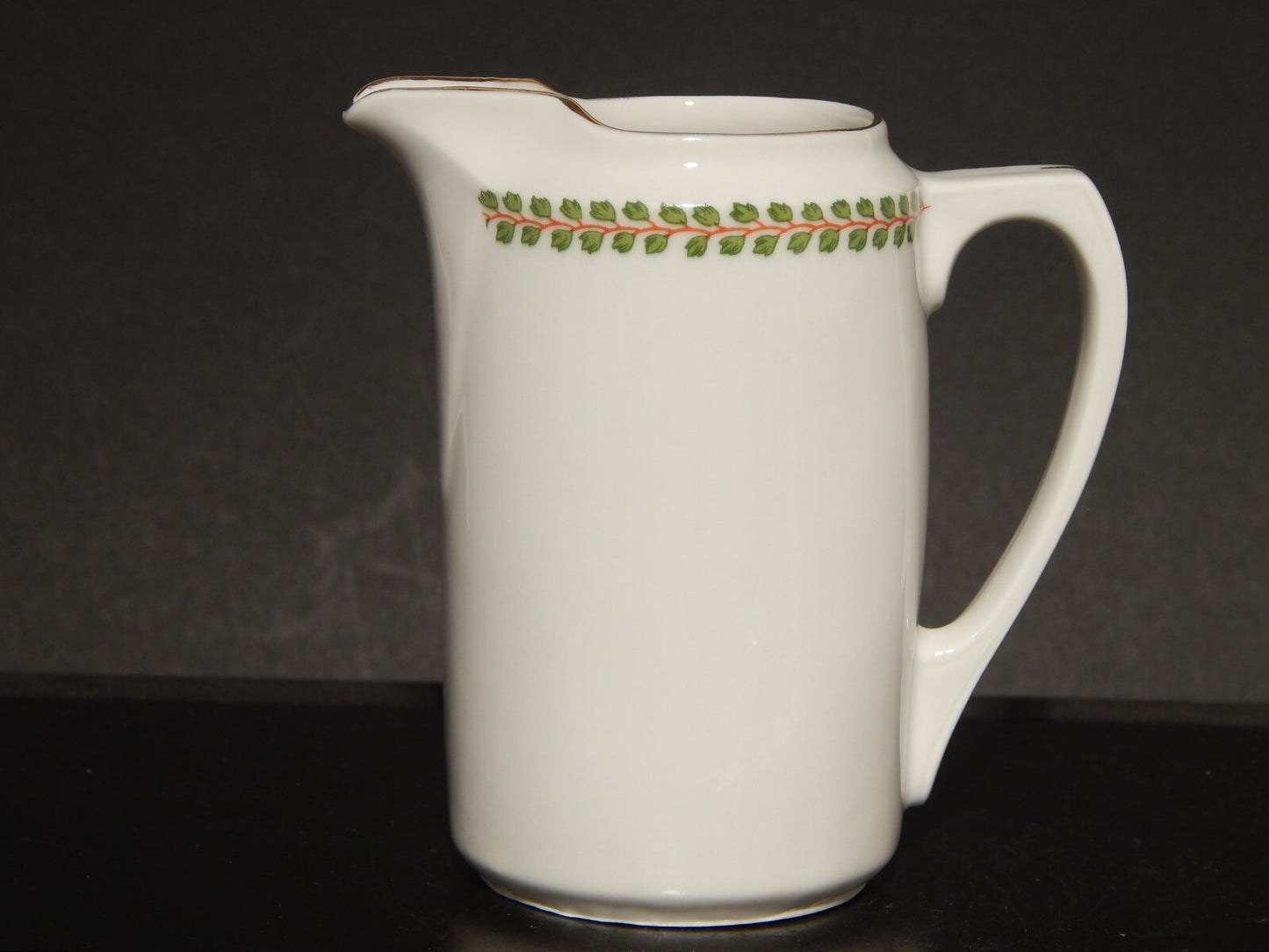 ANTICO IMPERO SERVIZIO CAFFÈ PORCELLANA BIANCA GHIRLANDE PICCOLE FOGLIE VERDI