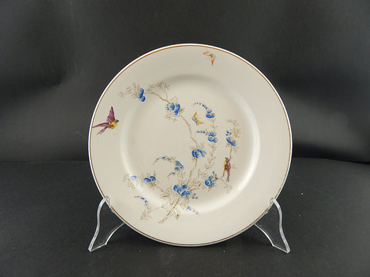 ANTICO PIATTO PIANO CERAMICA RICHARD MILANO FIORI FARFALLE UCCELLINI A758
