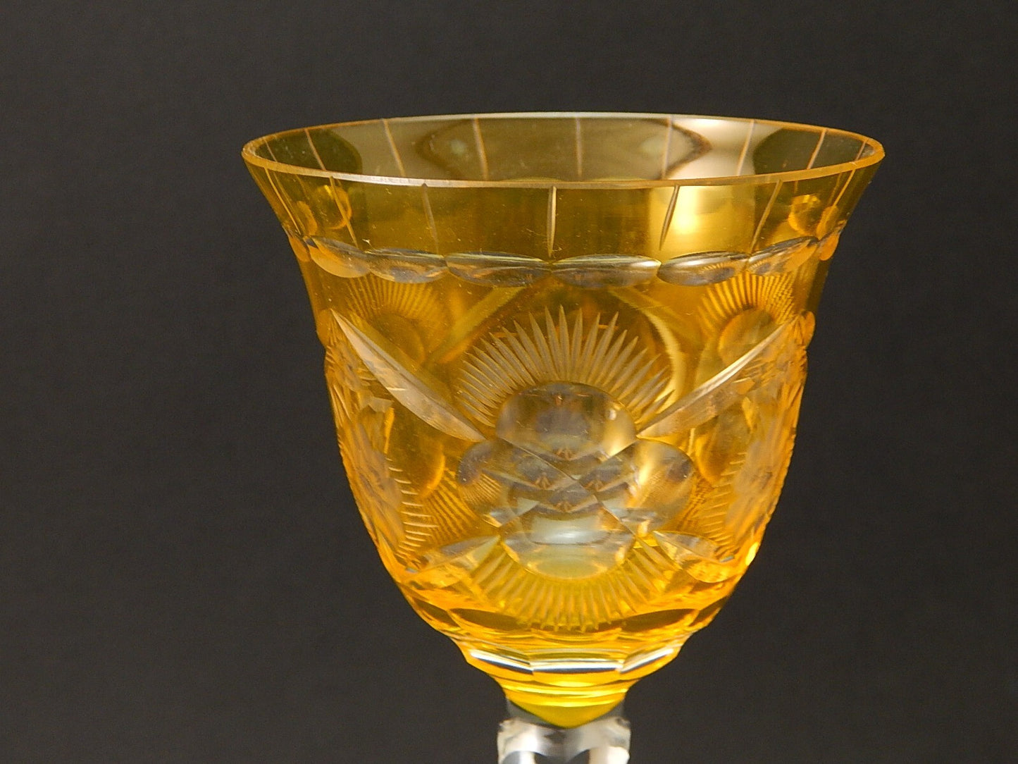 PREZIOSO VINTAGE BICCHIERE CALICE CRISTALLO BOEMIA MOLATO A1051