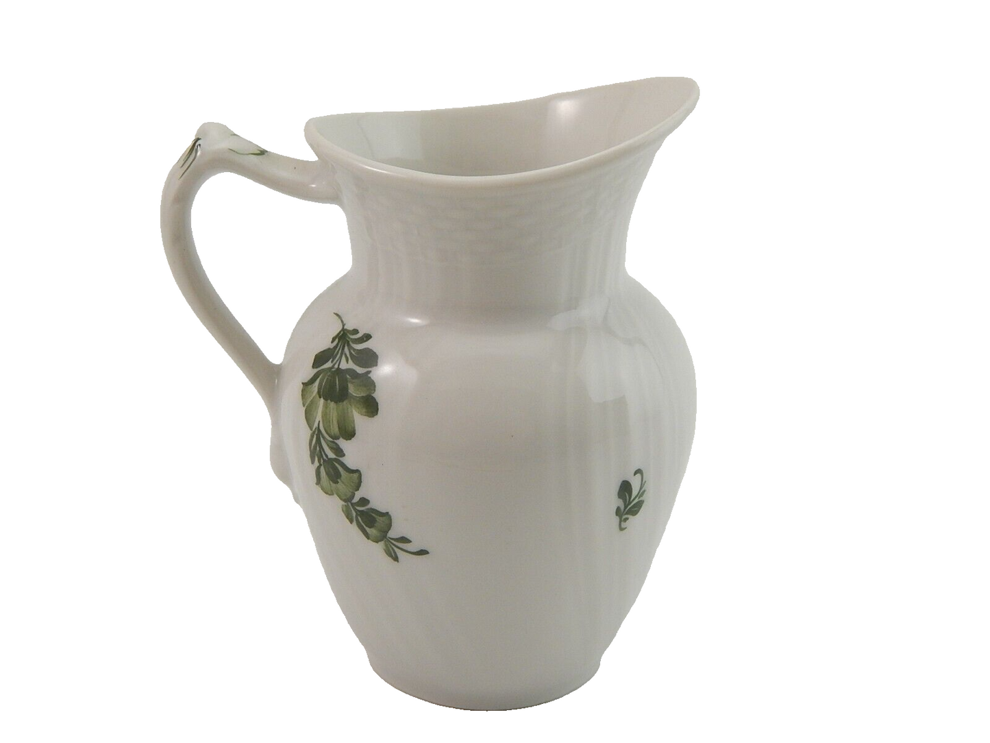 VINTAGE LATTIERA BRICCO ROYAL COPENHAGEN FIORI VERDI GREEN FLOWER CURVED