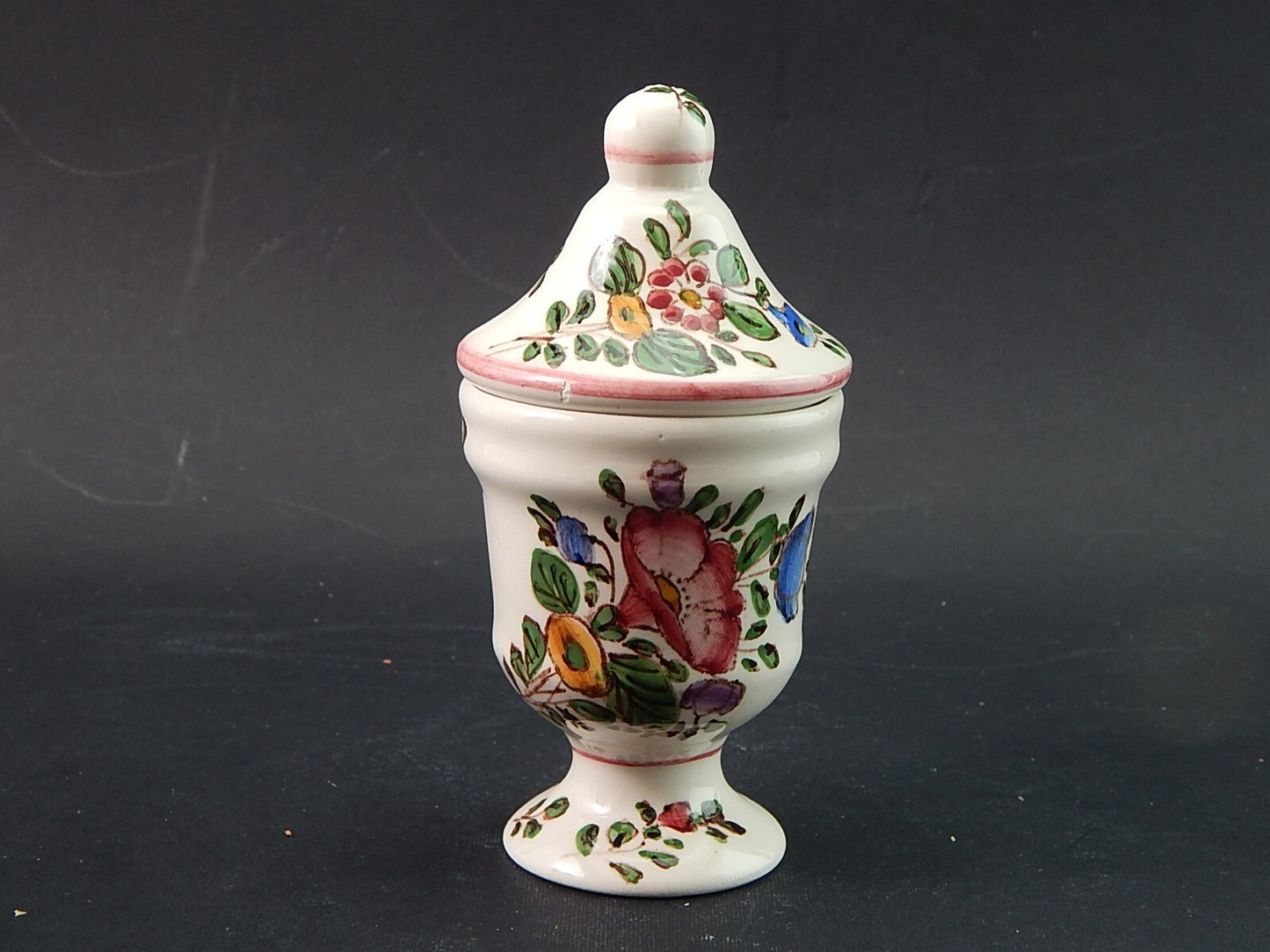 VINTAGE ALBARELLO VASO MAIOLICA CERAMICA PAGANI VECCHIA LODI DIPINTO MANO #1928