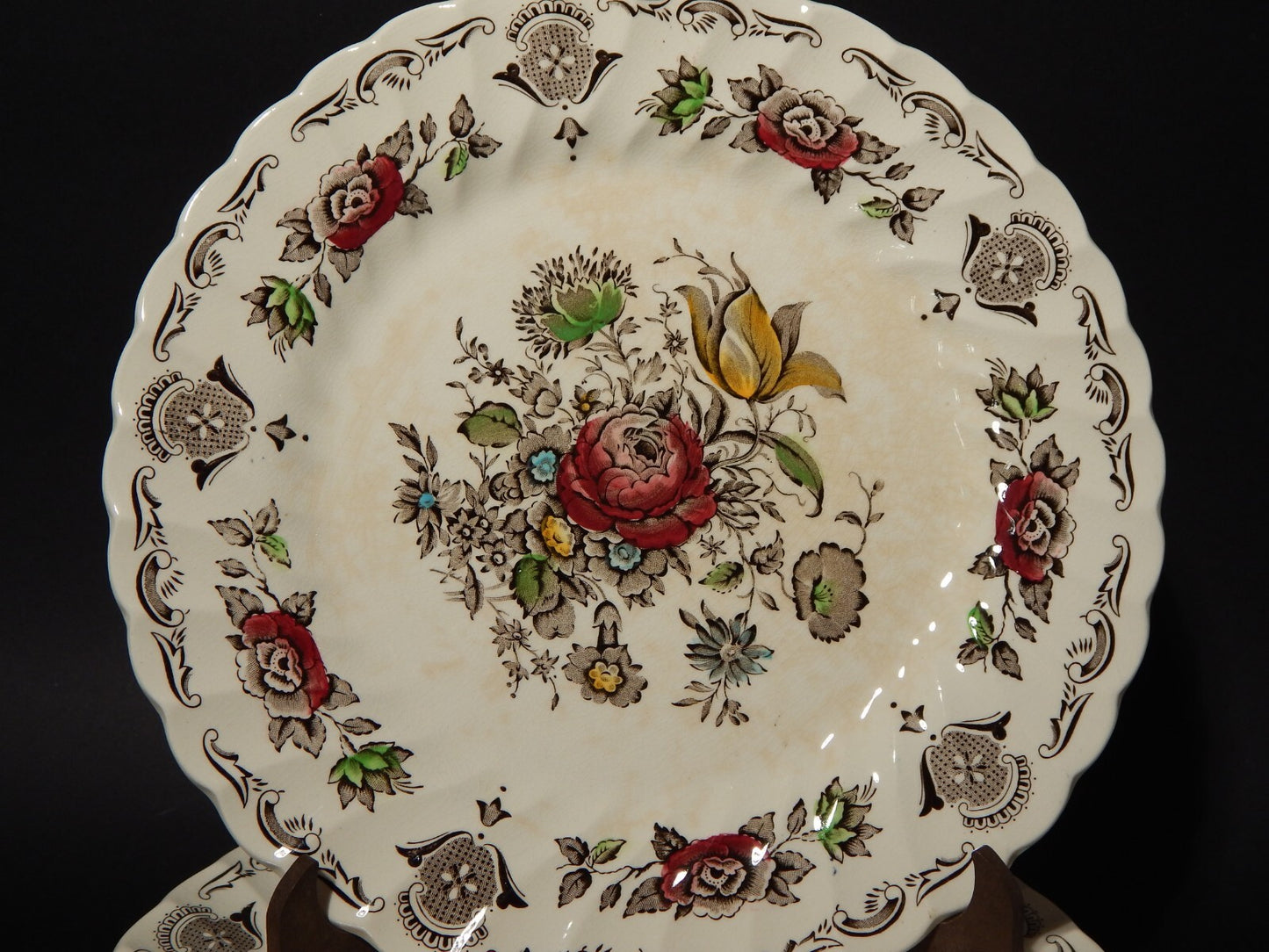 ANTICO SERVIZIO 6 PIATTI INGLESI CERAMICA MYOTTS STAFFORDSHIRE ENGLAND BOUQUET