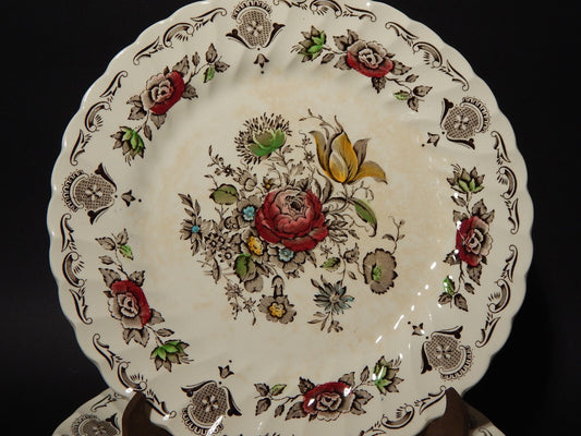 ANTICO SERVIZIO 6 PIATTI INGLESI CERAMICA MYOTTS STAFFORDSHIRE ENGLAND BOUQUET