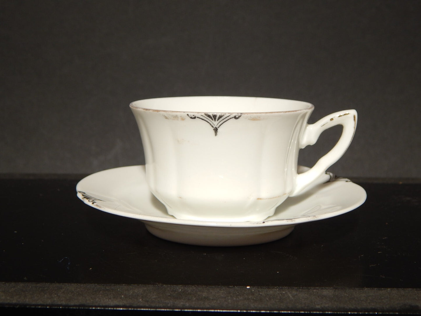 ANTICA TAZZINA CAFFE' PORCELLANA BIANCA E ARGENTO WINTERLING BAVARIA