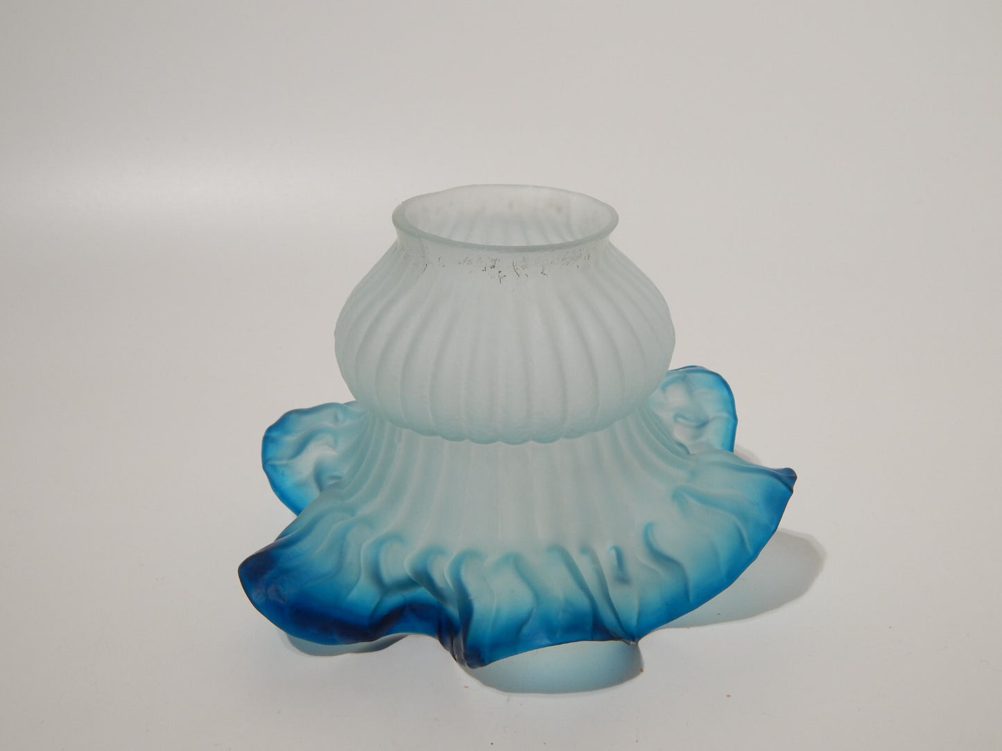 ANTICO EPOCA LIBERTY VETRO SOFFIATO PASTA VETRO PER APPLIQUE LAMPADA BLU