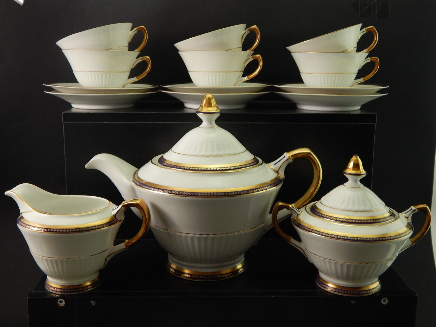 ANTICO PREZIOSO SERVIZIO TE’ IMPERO PORCELLANA SCHUMANN BAVARIA DEL 1945