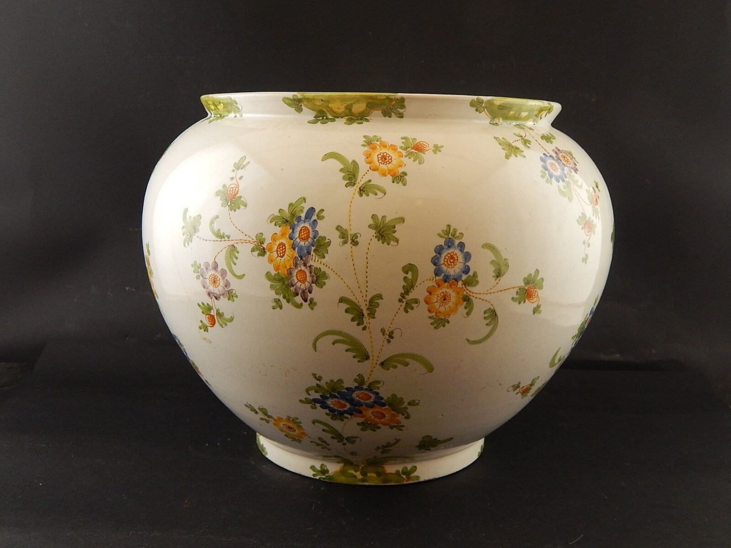 ANTICO GRANDE VASO FIORIERA MAIOLICA CERAMICA CANTAGALLI FIRENZE FINE 800