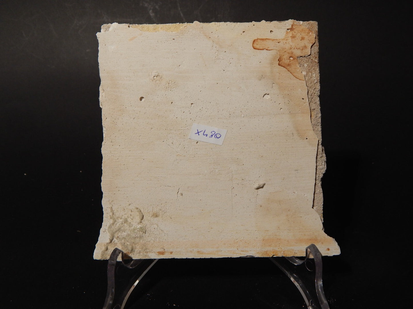 ANTICA PIASTRELLA MATTONELLA CERAMICA DELFT DEL 1700 DECORO AL MANGANESE (480)