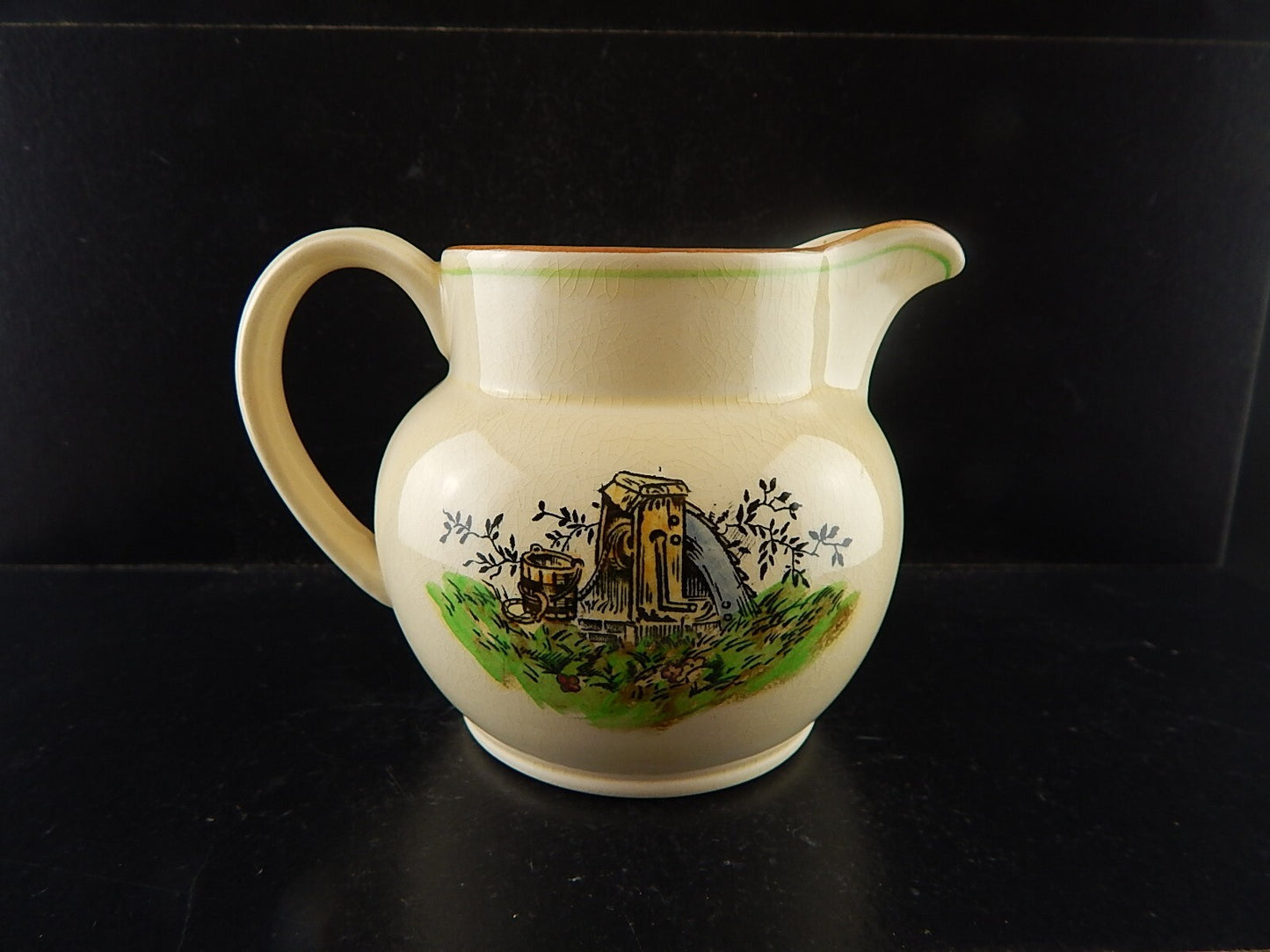 ANTICA LATTIERA BRICCO POTTERY CERAMICA INGLESE DEVON WARE FIELDINGS DEL 1917
