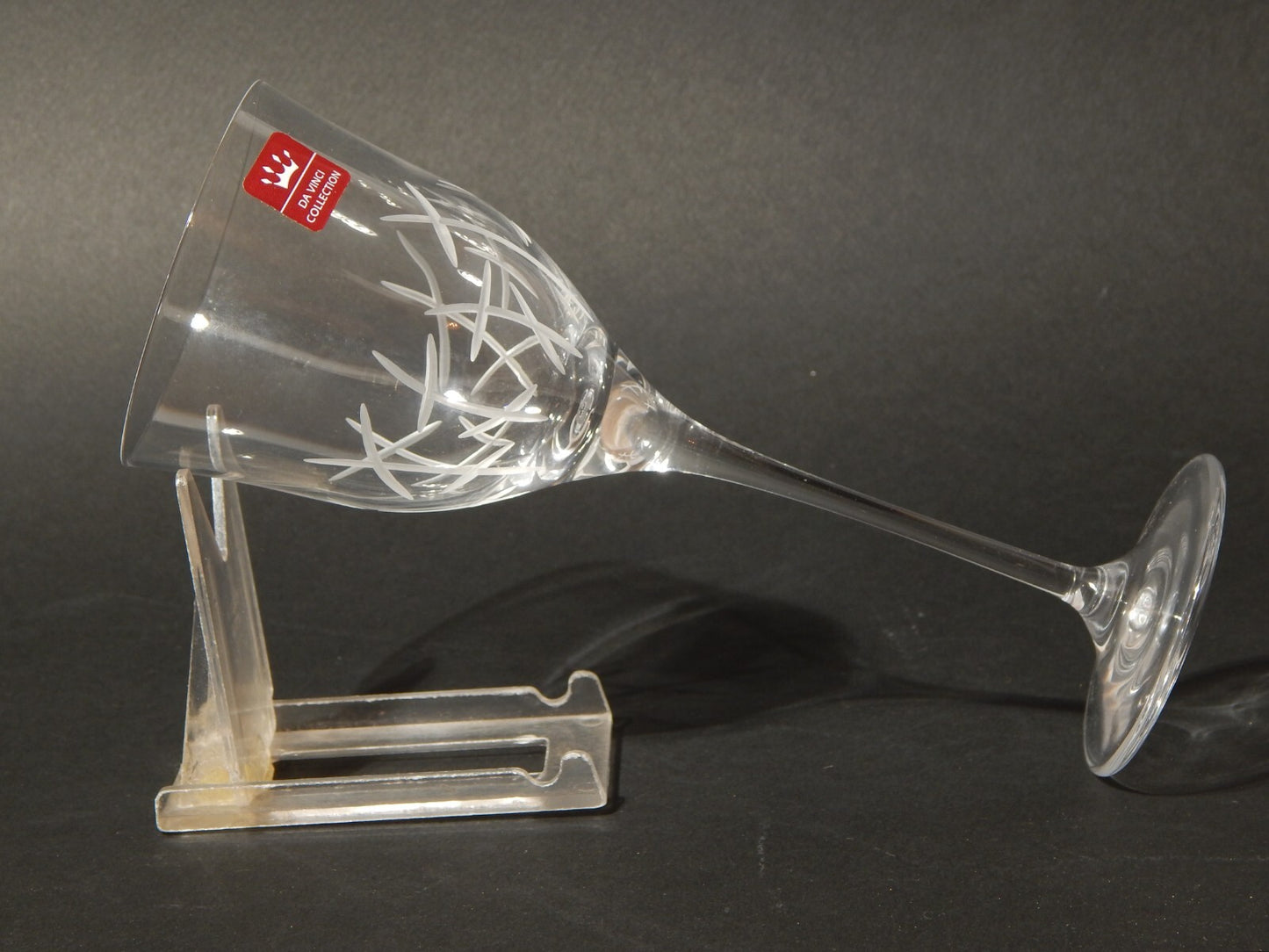 VINTAGE ELEGANTE SERVIZIO 6 BICCHIERI CALICI CRISTALLO COLLEZIONE DA VINCI ITALY