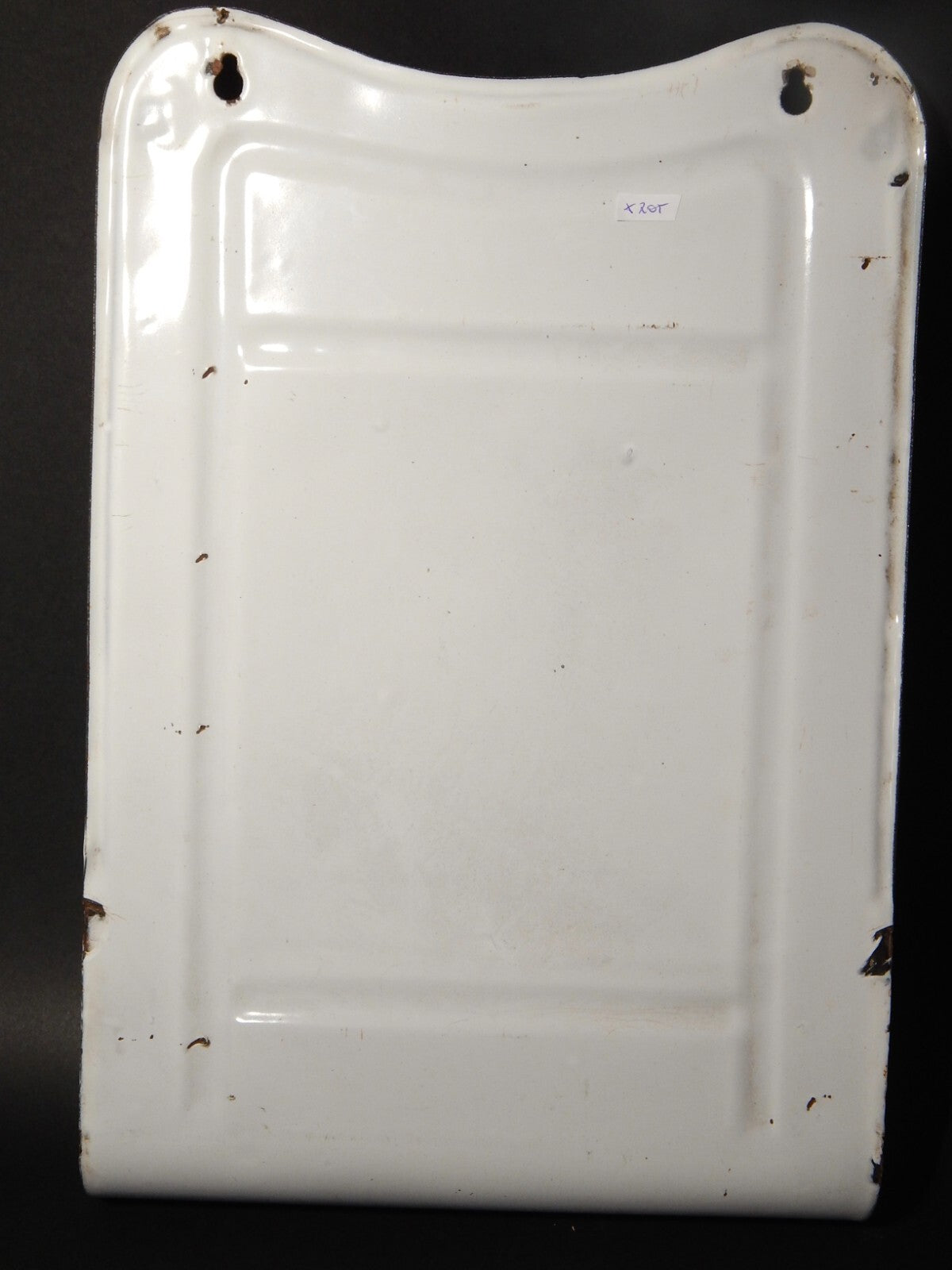 ANTICO PORTA MESTOLI CUCINA ANNI '30 LATTA SMALTATA PORCELLANATA BIANCA