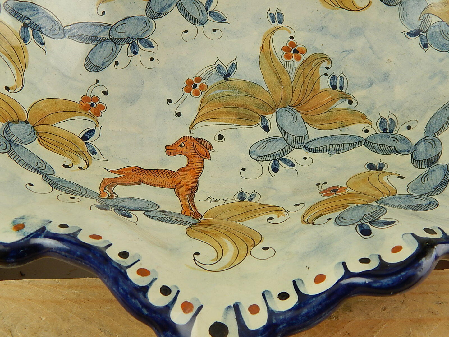 VINTAGE CENTROTAVOLA FRUTTIERA CERAMICA TURI DI ALBISSOLA PEZZO UNICO FATTO MANO