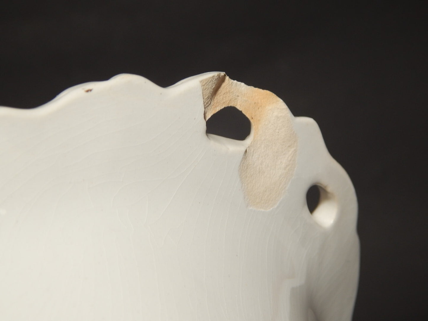 ANTICA RARA FRUTTIERA CENTROTAVOLA CERAMICA BIANCA RICHARD MILANO FINE 800