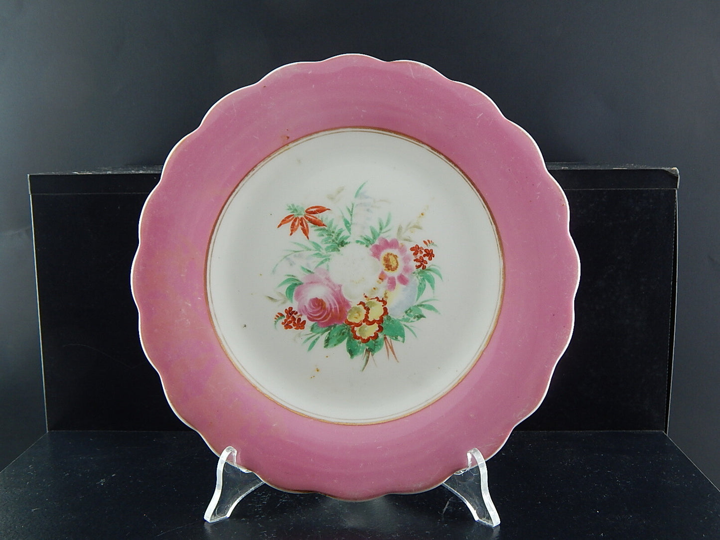 ANTICO PREZIOSO RARO PIATTO PORCELLANA EPOCA LUIGI VECCHIO PARIGI #529