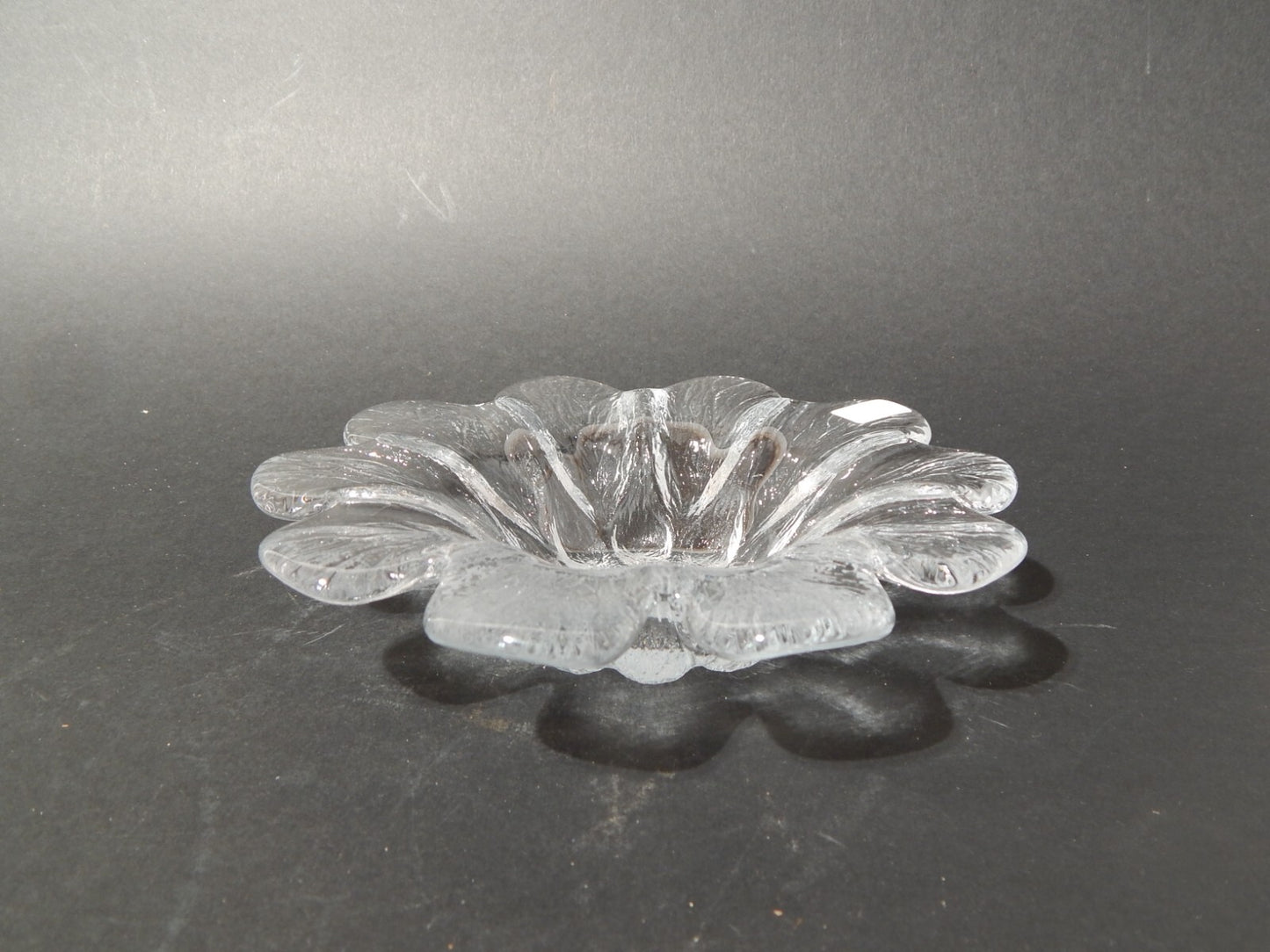 HOLMEGAARD PIATTO IN VETRO PORTA CANDELA MARGHERITA VINTAGE ANNI 70