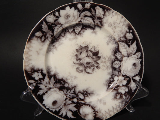 ANTICO PIATTO CERAMICA DISEGNO JARDINIERE VILLEROY & BOCH FINE '800 difetto 1142