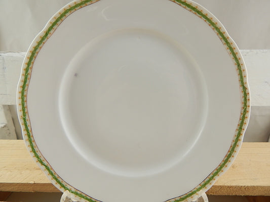 ANTICO RARO PIATTO PORCELLANA GINORI FINE 800 PROFILO VERDE #1727
